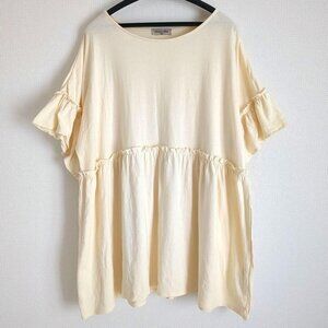 SamMoss Blouse Frill Cut T-Shirt Cream